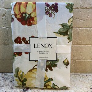 Lenox Pumpkin Berries Fall Thanksgiving 70" Round tablecloth NWT